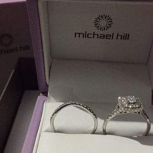 0.34 oct diamond 14k white gold ring set